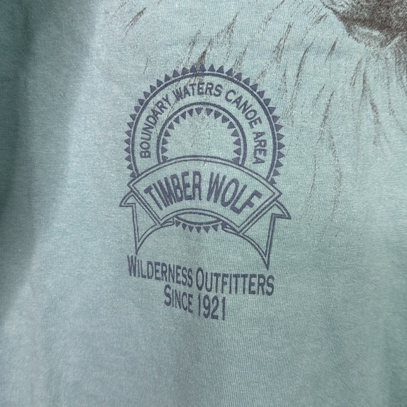 Vintage BWCA Boundary Waters Wolf Tshirt Medium Single Stitch 90s - Picture 4 of 10